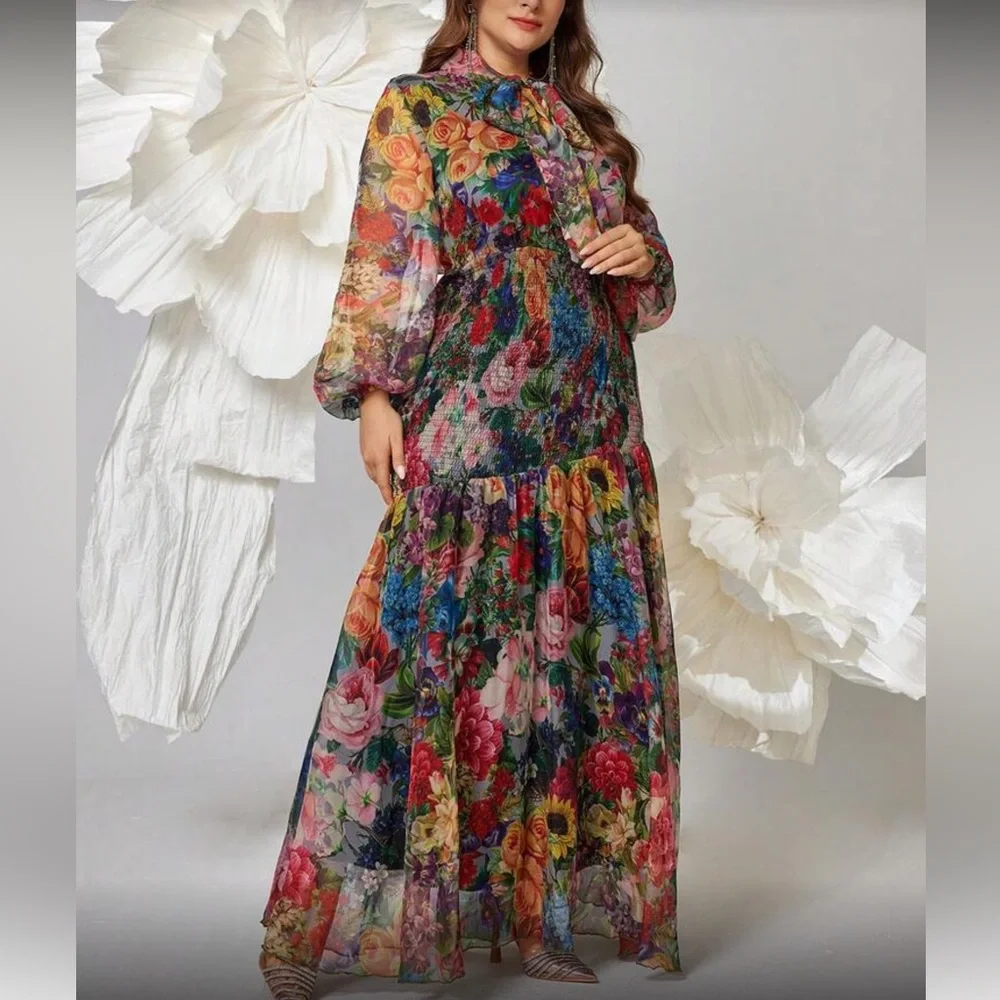 Floral Multicolor Maxi Dress - Picture 5 of 6